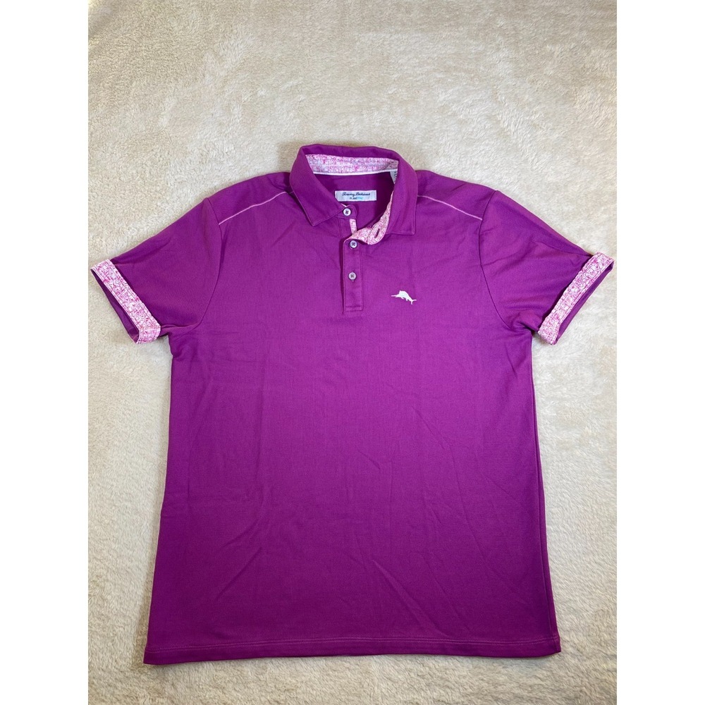 Tommy Bahama Purple Island Zone Size S Maderia Mosaic Five O Clock SS Polo